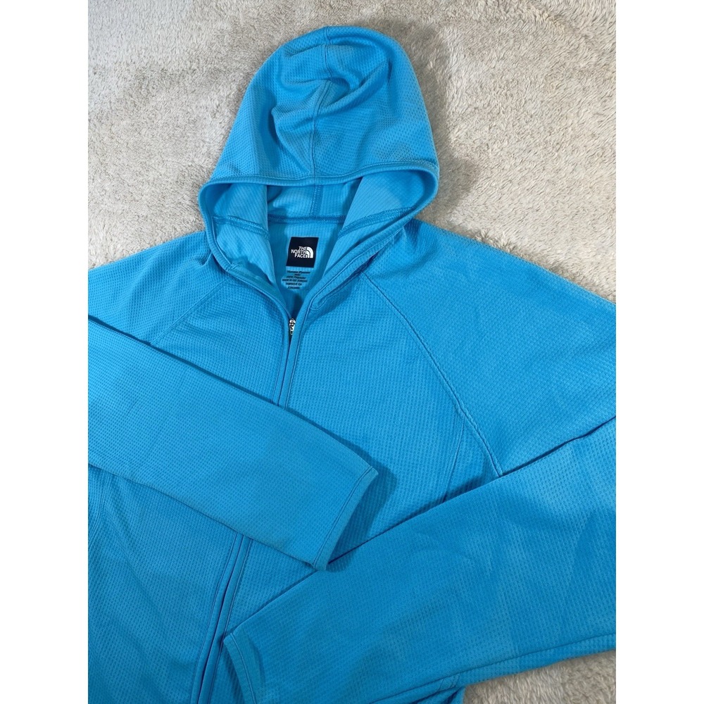 The North Face Womens Athletic Full Zip Hooded Top SZ Medium Blue Vapor wick